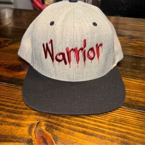 Lids‎ Warrior Embroidered Grafiti Gray and Black Cap Snap back